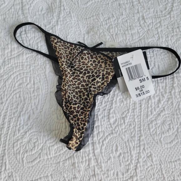 Y2k Biatta sexy micro thong Panties Animal Print Mesh Discontinued Sz 5/SM - Picture 7 of 7